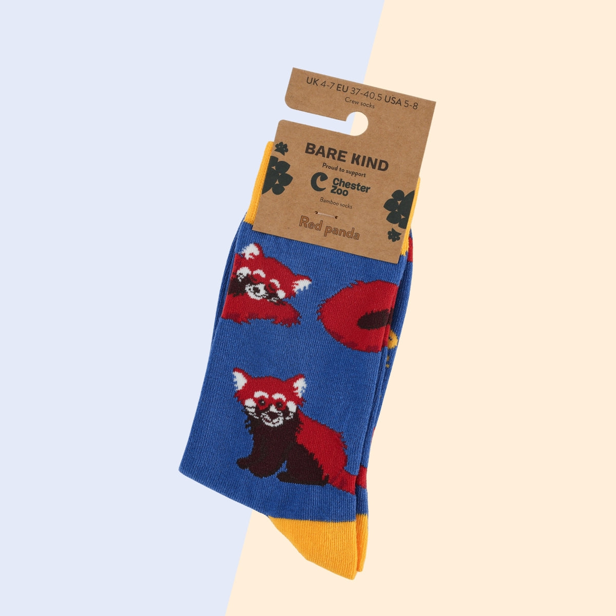 Red Panda Socks | Bamboo Socks | Blue Socks