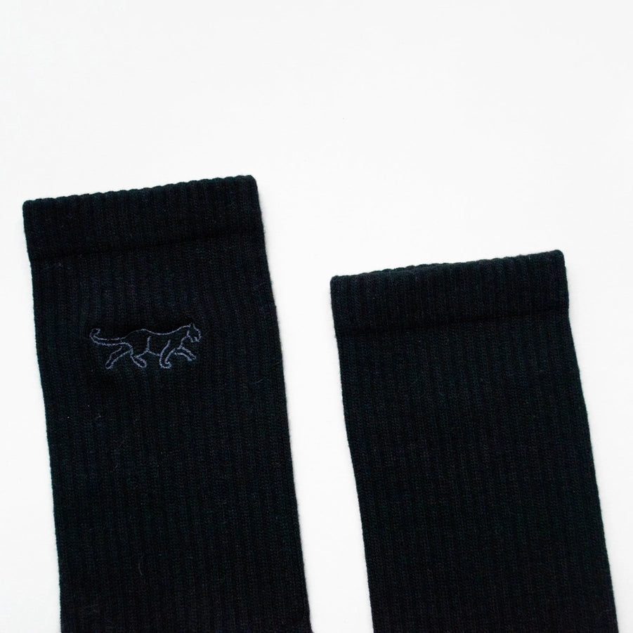 Black Panther Socks | Ribbed Bamboo Socks | Black Socks