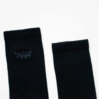 Black Panther Socks | Ribbed Bamboo Socks | Black Socks