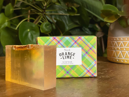 Hand Made Tartan Soap Bar - Orange & Lime
