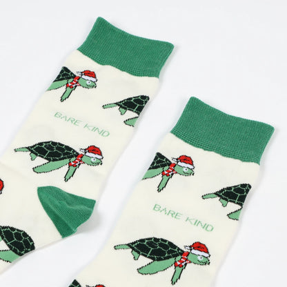 Christmas Turtle Socks | Bamboo Socks | Green Socks