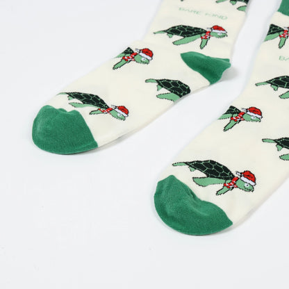 Christmas Turtle Socks | Bamboo Socks | Green Socks