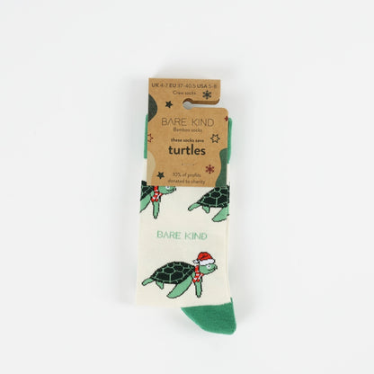 Christmas Turtle Socks | Bamboo Socks | Green Socks