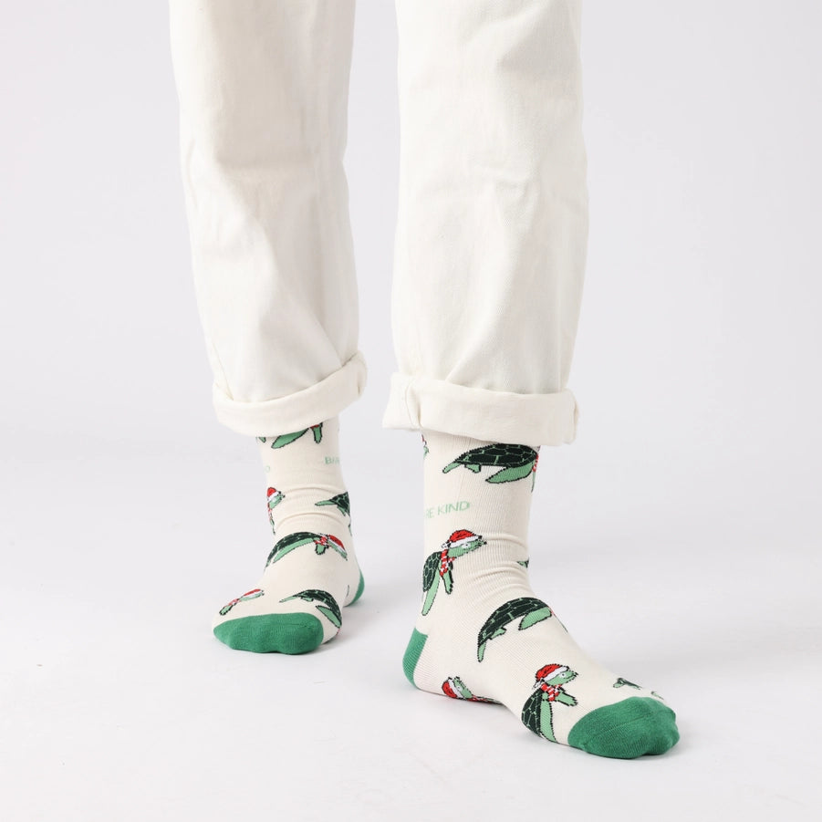 Christmas Turtle Socks | Bamboo Socks | Green Socks