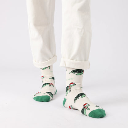 Christmas Turtle Socks | Bamboo Socks | Green Socks