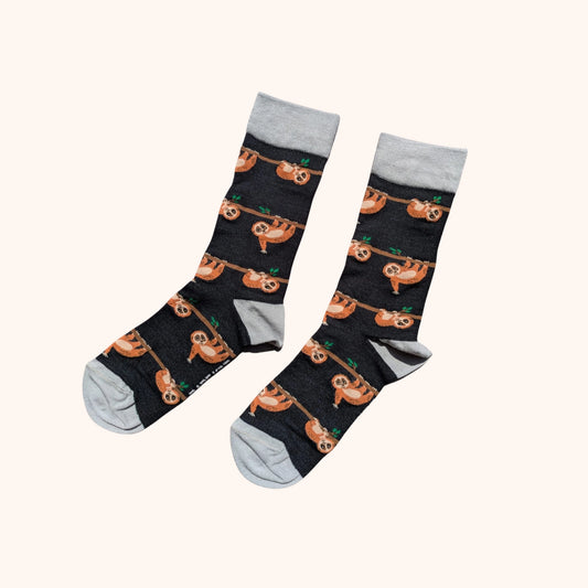 Slow Loris Socks | Bamboo Socks | Black Socks | Jungle