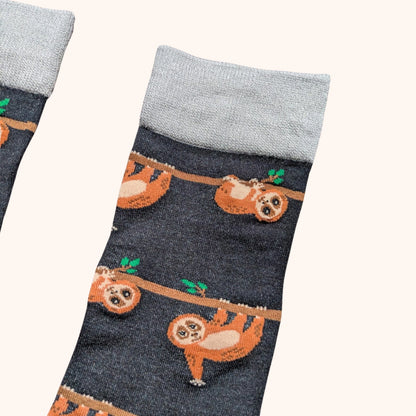 Slow Loris Socks | Bamboo Socks | Black Socks | Jungle