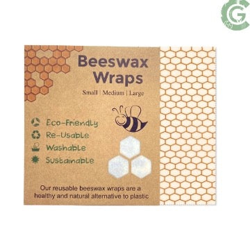 Reusable Beeswax Food Wrap Set of 3 (1L, 1M & 1S)