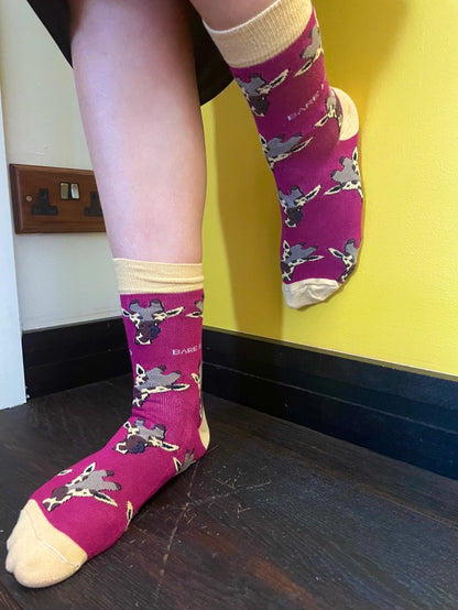 Giraffe Socks | Bamboo Socks | Maroon Socks | African Socks