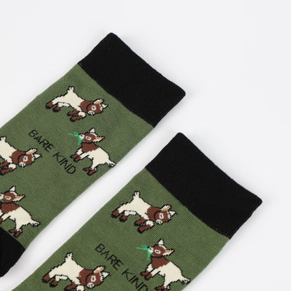 Goat Socks | Bamboo Socks | Green Socks | Farm Socks