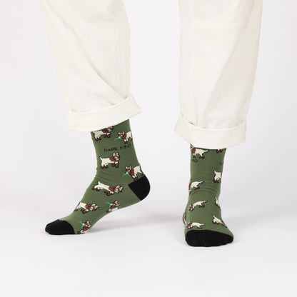 Goat Socks | Bamboo Socks | Green Socks | Farm Socks