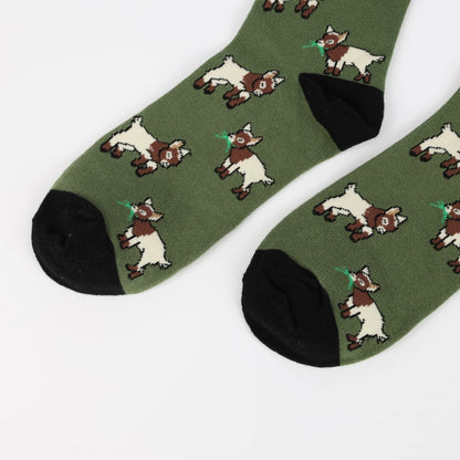 Goat Socks | Bamboo Socks | Green Socks | Farm Socks