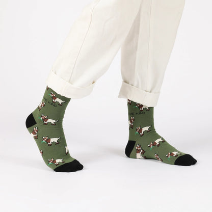 Goat Socks | Bamboo Socks | Green Socks | Farm Socks