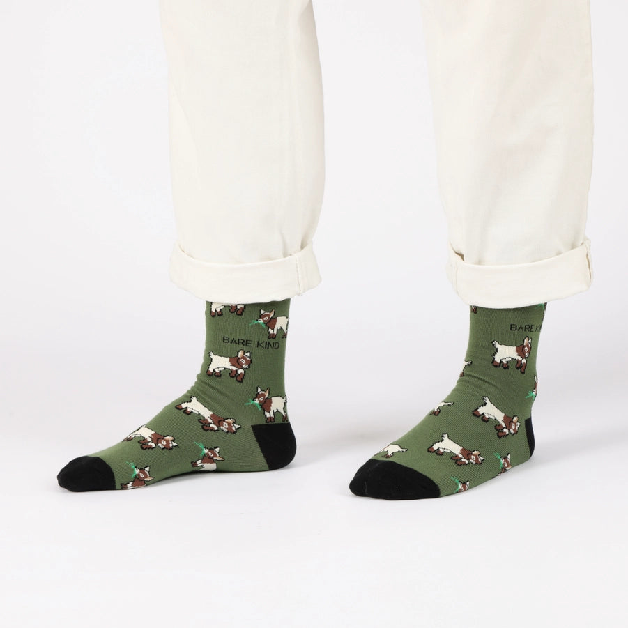 Goat Socks | Bamboo Socks | Green Socks | Farm Socks