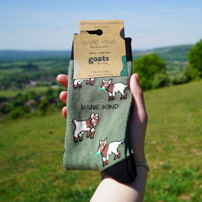 Goat Socks | Bamboo Socks | Green Socks | Farm Socks