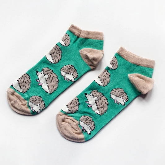 Hedgehog Socks | Trainer Socks | Green Socks | Uk Socks