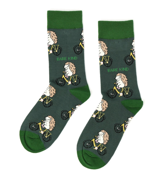 Hedgehog Socks | Bamboo Socks | Green Socks | Uk Socks