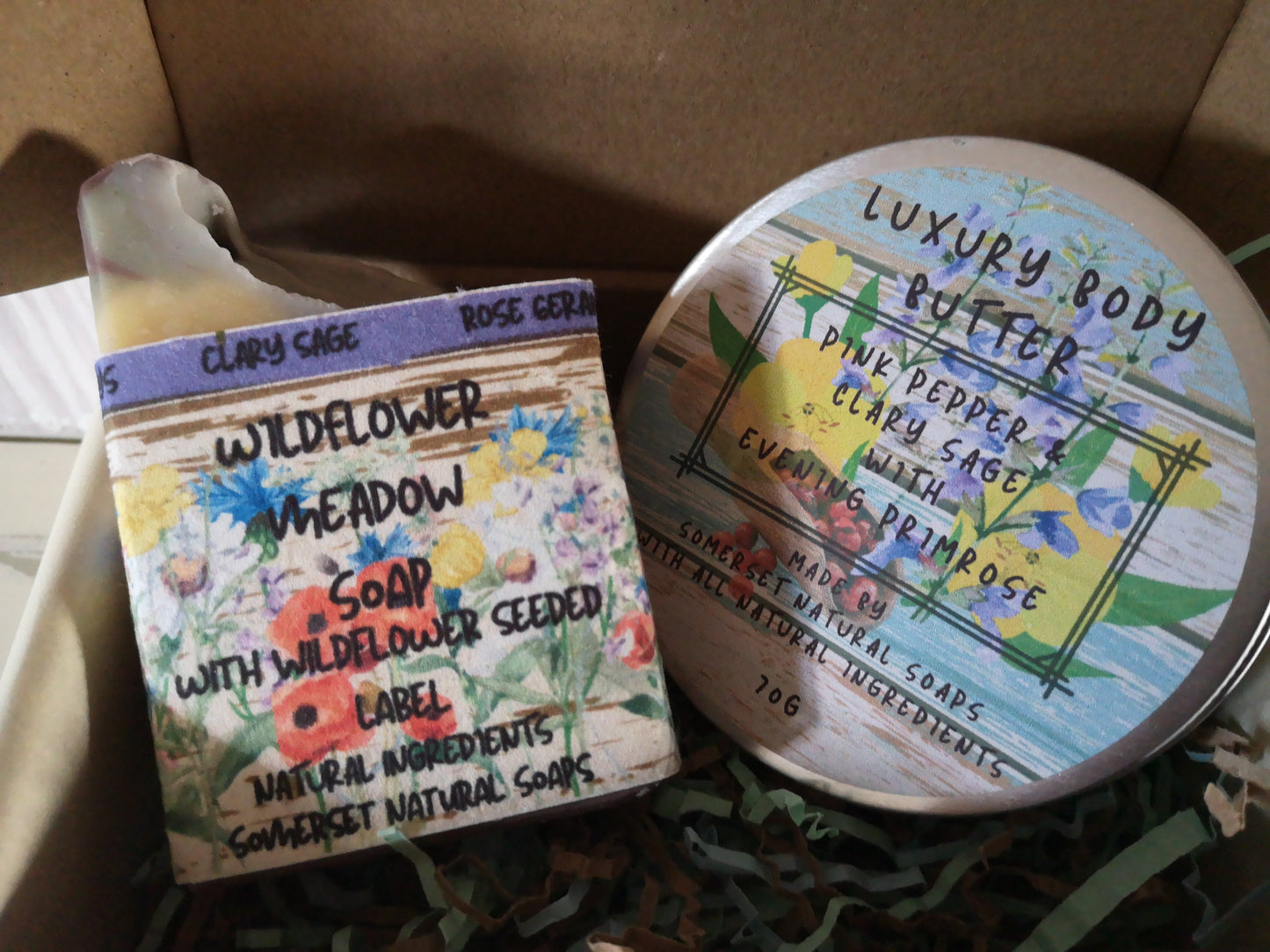 Clary Sage & Pink Pepper Gift Set with Wildflower Meadow Soap