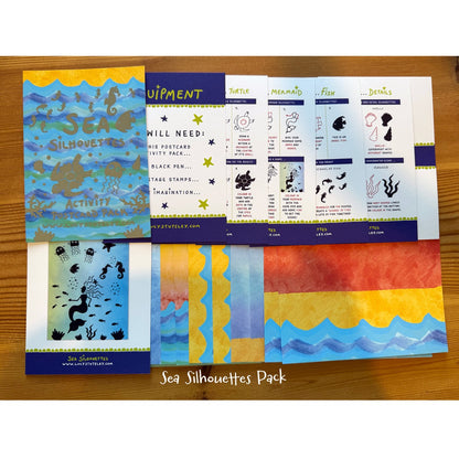 How To Draw... Sea Silhouettes, Activity Postcard Pack