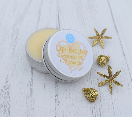 Christmas Fizz & Clementine Lip Butter, Luxury Lip Balm