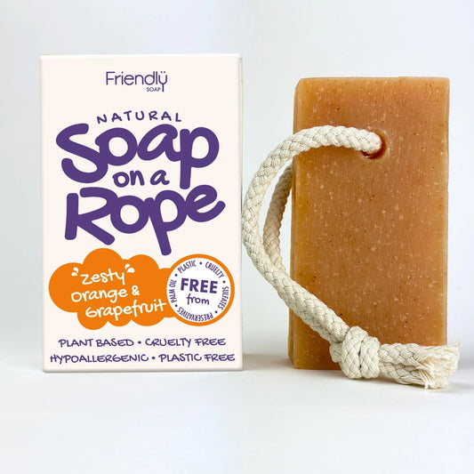 Orange & Grapefruit Natural Soap On A Rope Bar