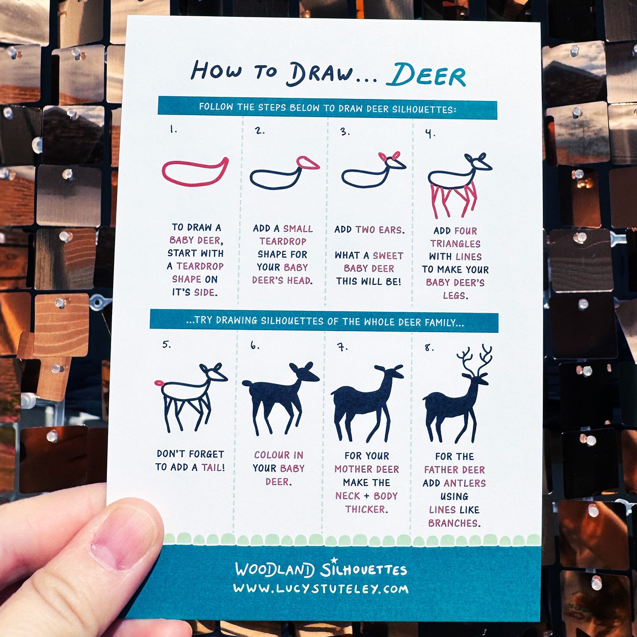 How To Draw... Woodland Silhouettes Activity Postcard Pack