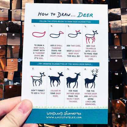 How To Draw... Woodland Silhouettes Activity Postcard Pack