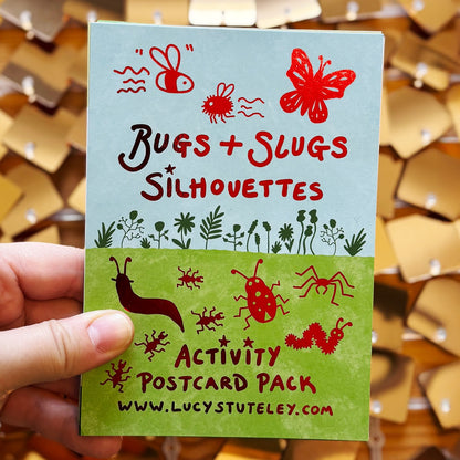 How To Draw... Slugs and Bugs Silhouettes, Activity Postcard