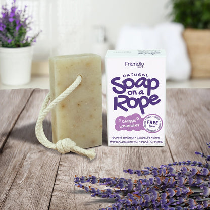 Lavender Natural Soap On A Rope Bar