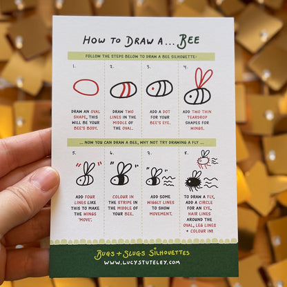 How To Draw... Slugs and Bugs Silhouettes, Activity Postcard