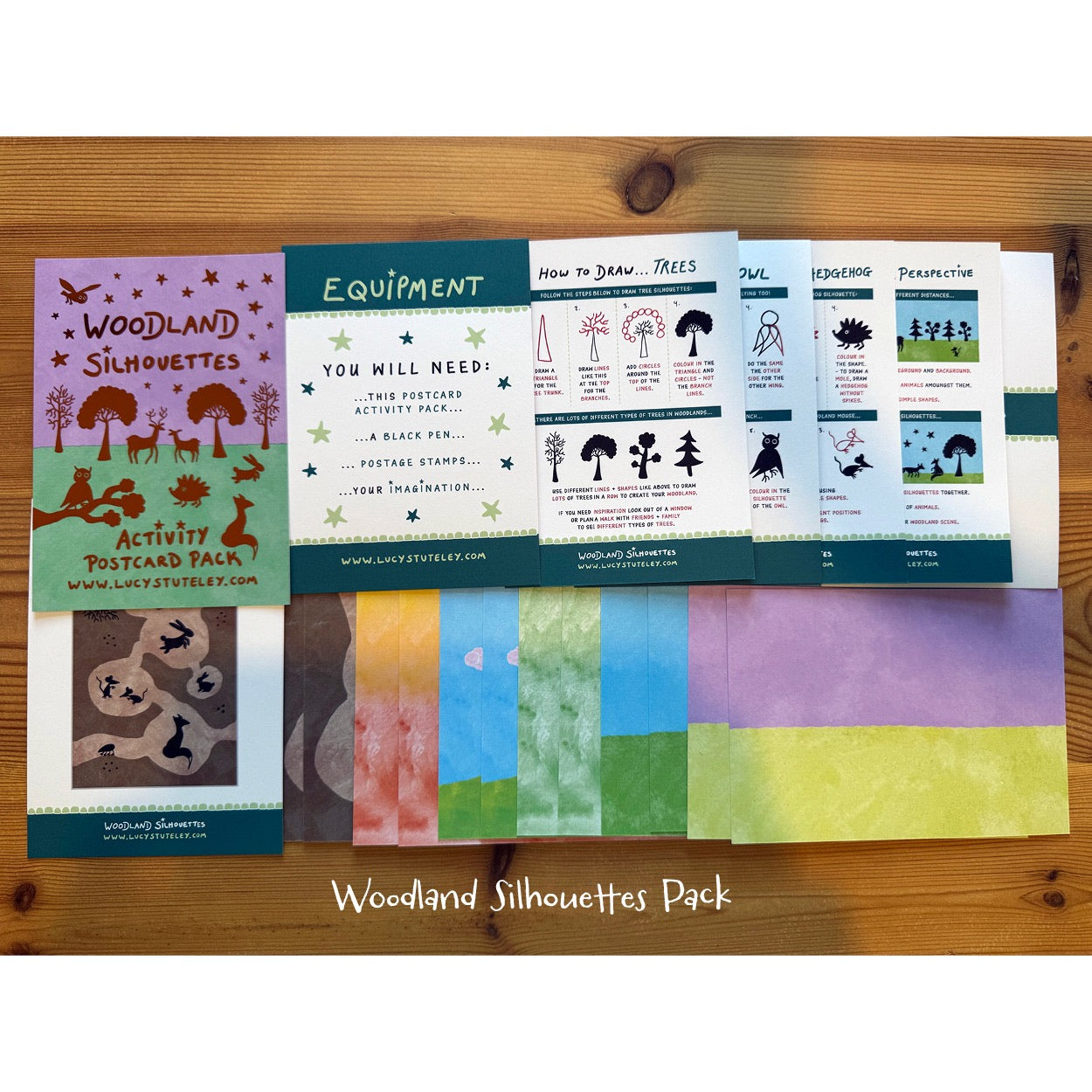 How To Draw... Woodland Silhouettes Activity Postcard Pack
