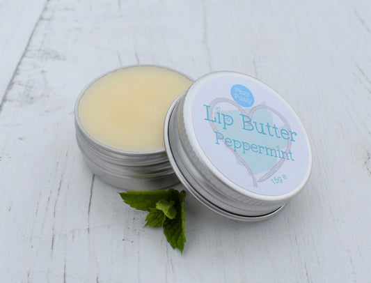 Peppermint Lip Butter, Luxury Lip Balm in Screw Tin