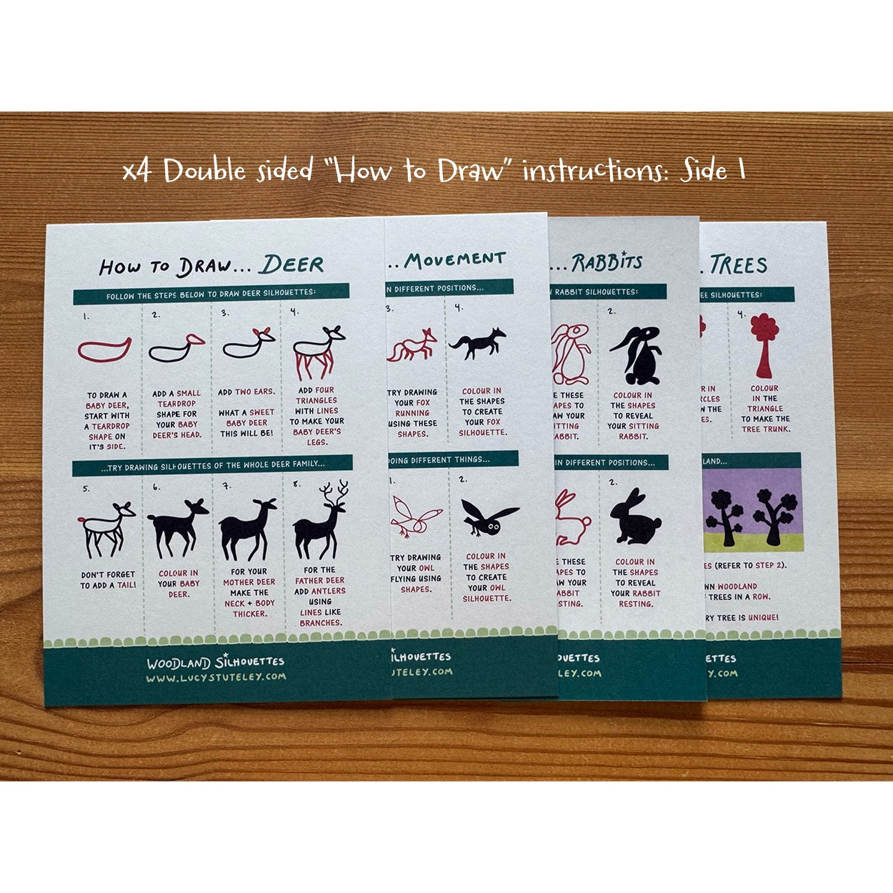 How To Draw... Woodland Silhouettes Activity Postcard Pack