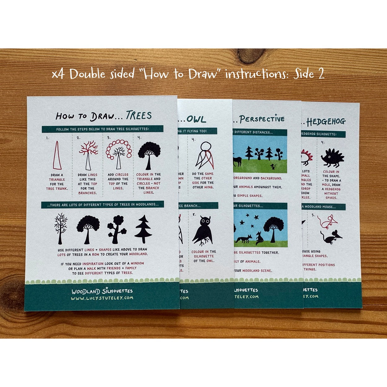 How To Draw... Woodland Silhouettes Activity Postcard Pack