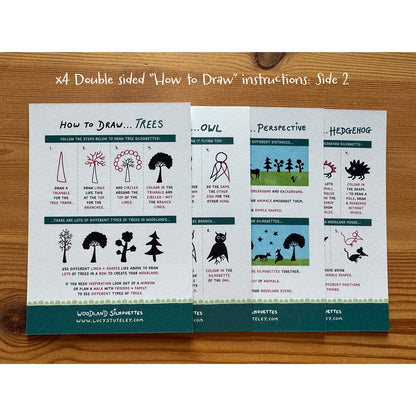How To Draw... Woodland Silhouettes Activity Postcard Pack