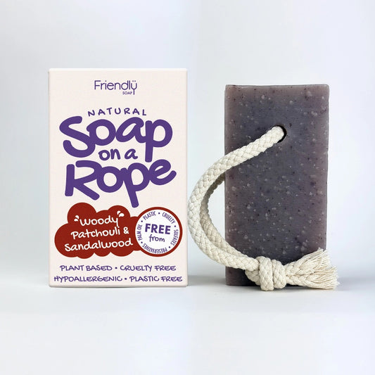 Patchouli & Sandalwood Natural Soap On A Rope Bar