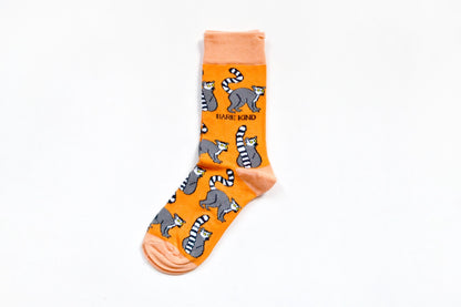 Lemur Socks | Bamboo Socks | Orange Socks | Funky Socks
