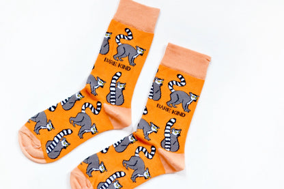 Lemur Socks | Bamboo Socks | Orange Socks | Funky Socks