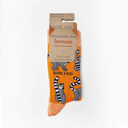 Lemur Socks | Bamboo Socks | Orange Socks | Funky Socks