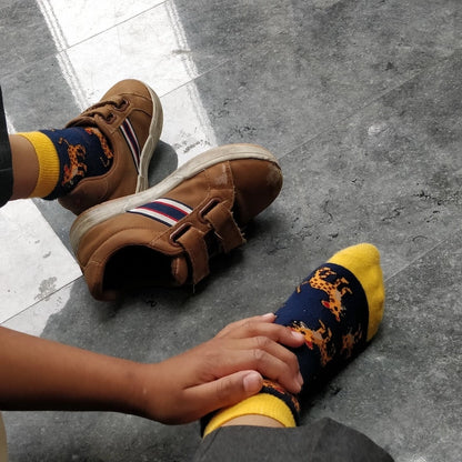 Leopard Socks | Child Bamboo Socks | Navy Socks