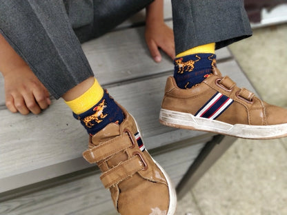 Leopard Socks | Child Bamboo Socks | Navy Socks