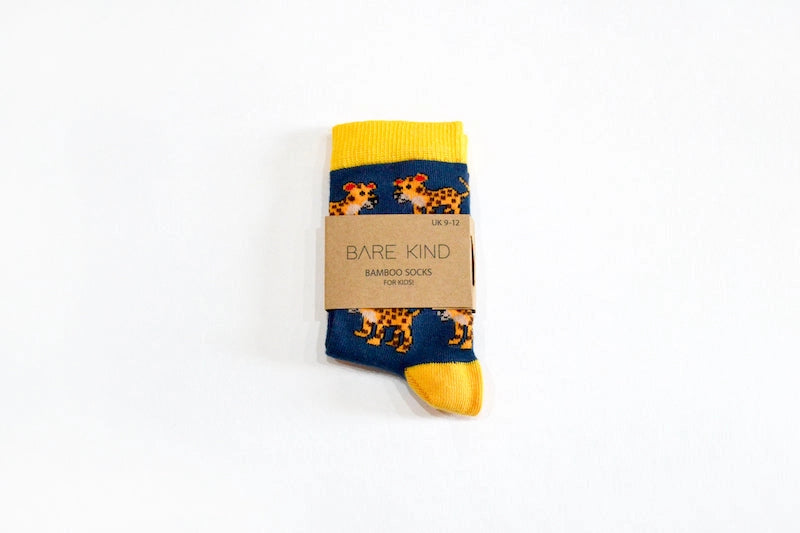 Leopard Socks | Child Bamboo Socks | Navy Socks