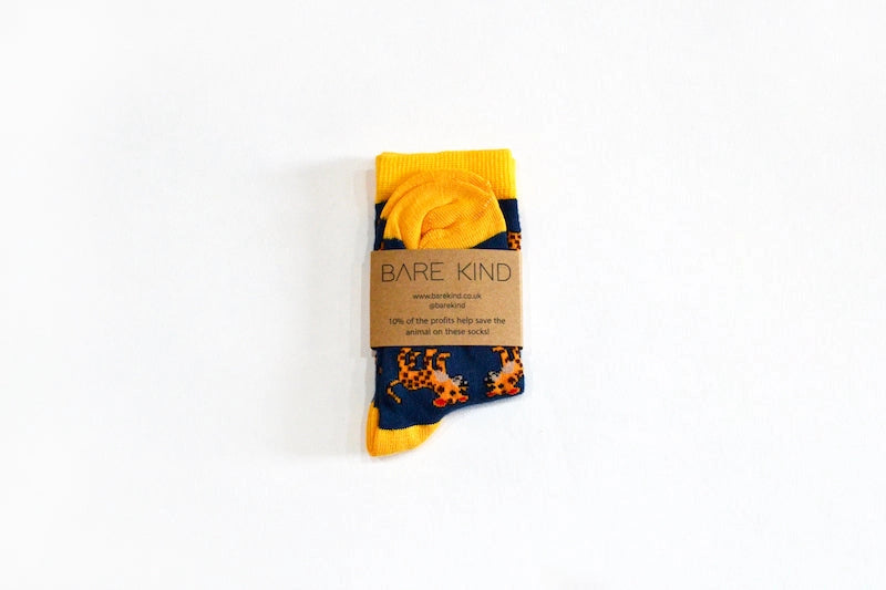 Leopard Socks | Child Bamboo Socks | Navy Socks