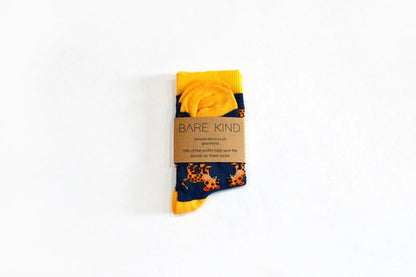 Leopard Socks | Child Bamboo Socks | Navy Socks
