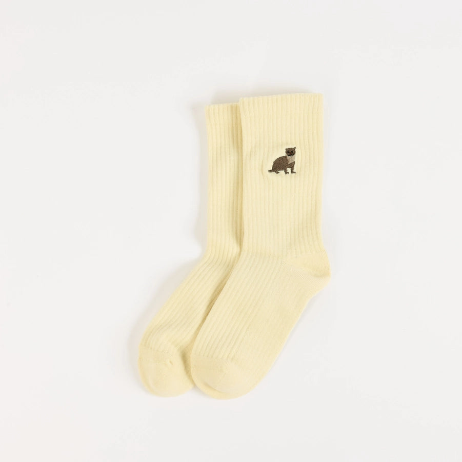 Otter Socks | Ribbed Bamboo Socks | Yellow Socks