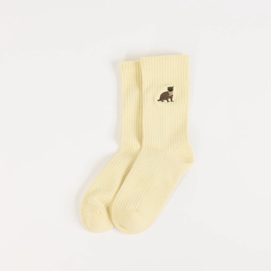 Otter Socks | Ribbed Bamboo Socks | Yellow Socks