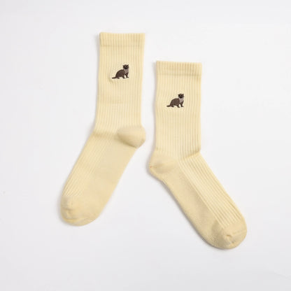 Otter Socks | Ribbed Bamboo Socks | Yellow Socks
