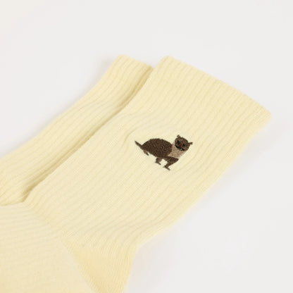 Otter Socks | Ribbed Bamboo Socks | Yellow Socks