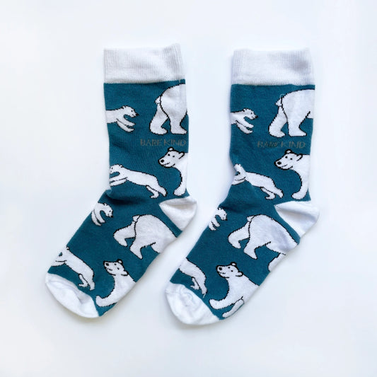 Polar Bear Socks | Bamboo Socks | Light Blue Socks