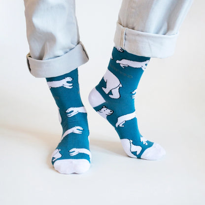 Polar Bear Socks | Bamboo Socks | Light Blue Socks